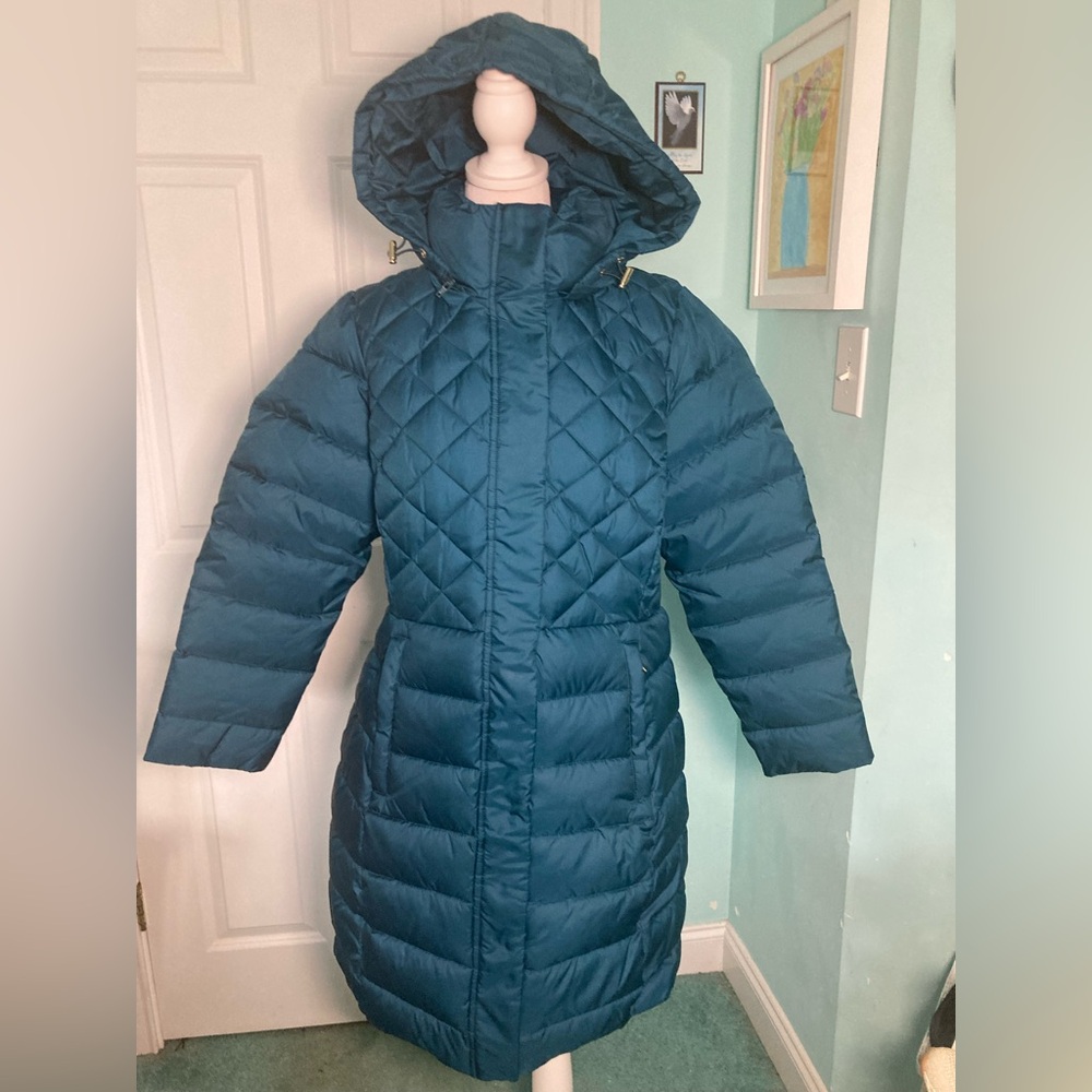 Liz Claiborne Teal Hooded Puffer Jacket